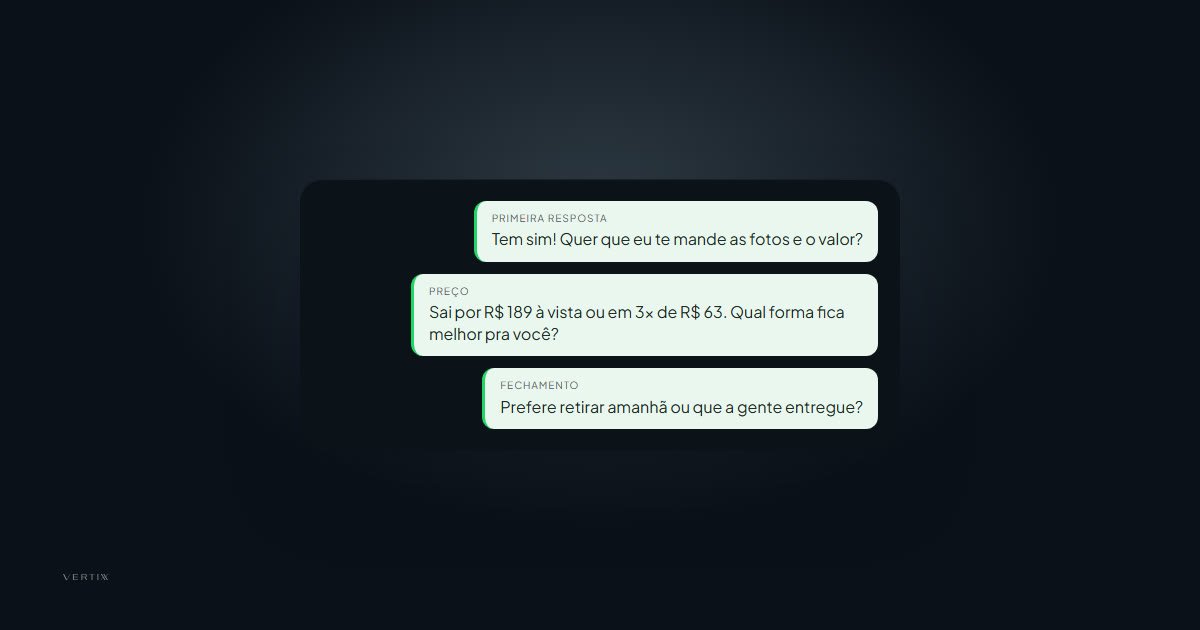 Mensagens de venda no WhatsApp: primeira resposta, preço e fechamento